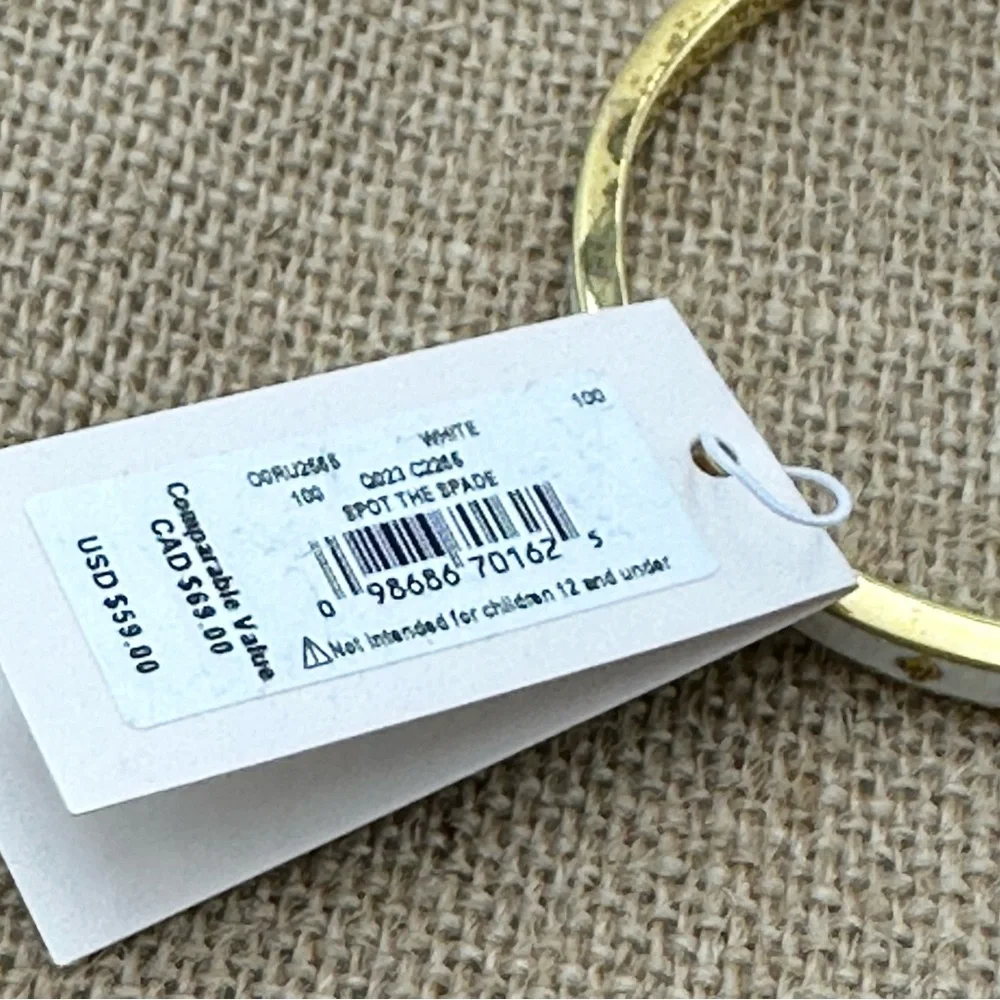 Kate Spade - Spot the Spade White Enamel Hinged Bangle Bracelet - Picture 6 of 6